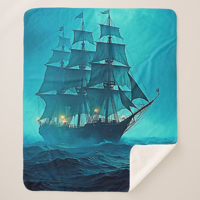 Couverture Sherpa Une beauté impressionnante Ocean Voyage Design (Devant)