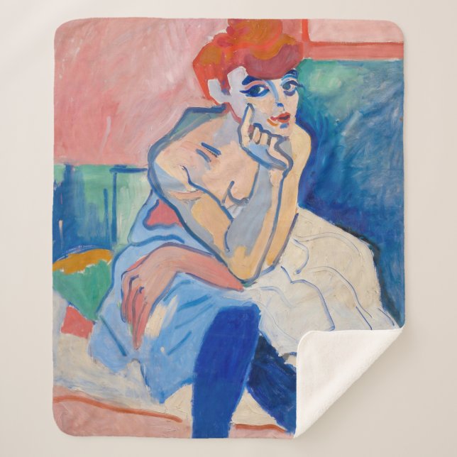 Couverture Sherpa Une femme dans une chemise | Andre Derain | (Devant)