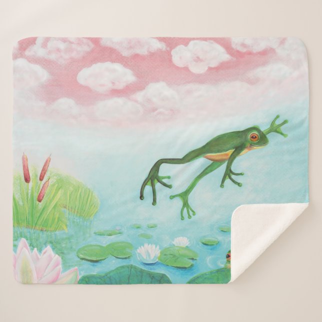 Couverture Sherpa Une Grenouille S'Enfonce Dans L'Étang Illustration (Devant (Horizontal))