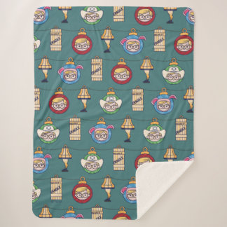 Couverture Sherpa Une histoire de Noël | Motif de Ralphie et d'ornem