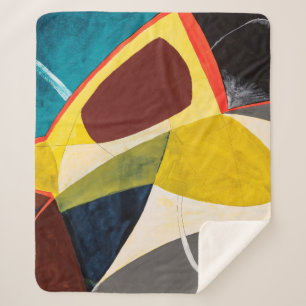Couverture Sherpa Une Peinture Aquarelle Moderniste Abstraite.