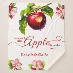 Couverture Sherpa Une petite pomme arrive Shower bébé d'automne