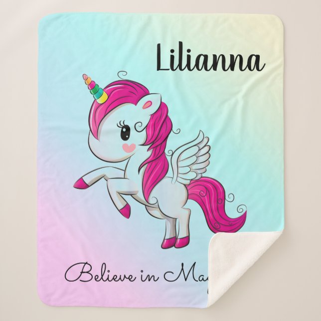 Couverture Sherpa Unicorne (Devant)
