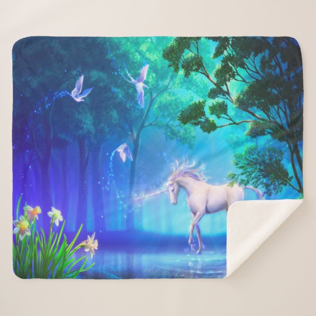Couverture Sherpa Unicorne (Devant (Horizontal))