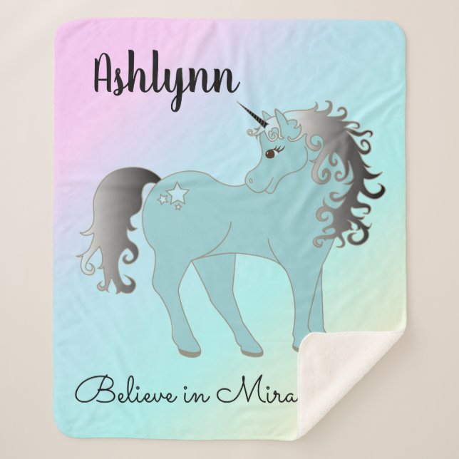 Couverture Sherpa Unicorne (Devant)