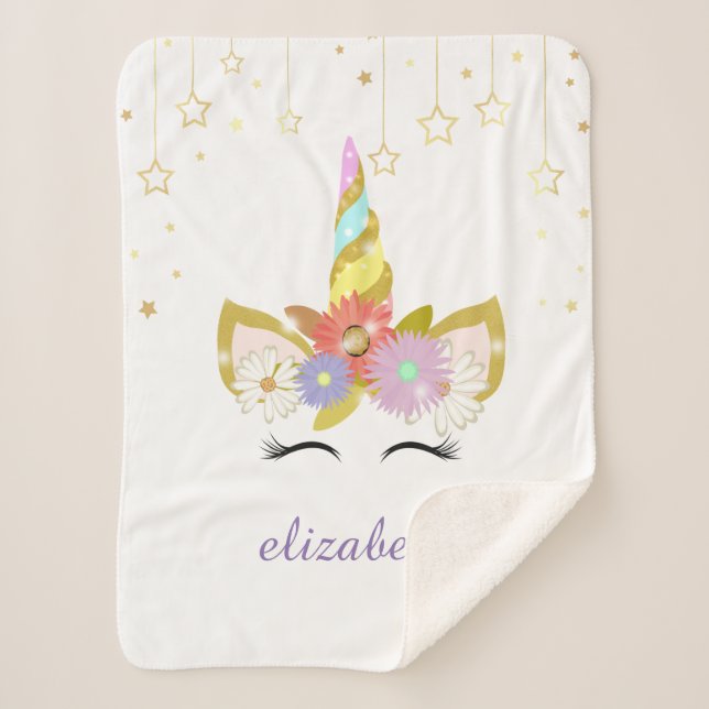 Couverture Sherpa Unicorne Blanches Sherpa (Devant)
