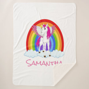 Couverture Sherpa Unicorne personnalisée cadeau parfait