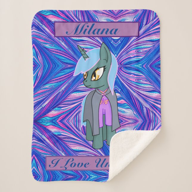 Couverture Sherpa Unicorne pour enfants - I Love Unicorns (Devant)