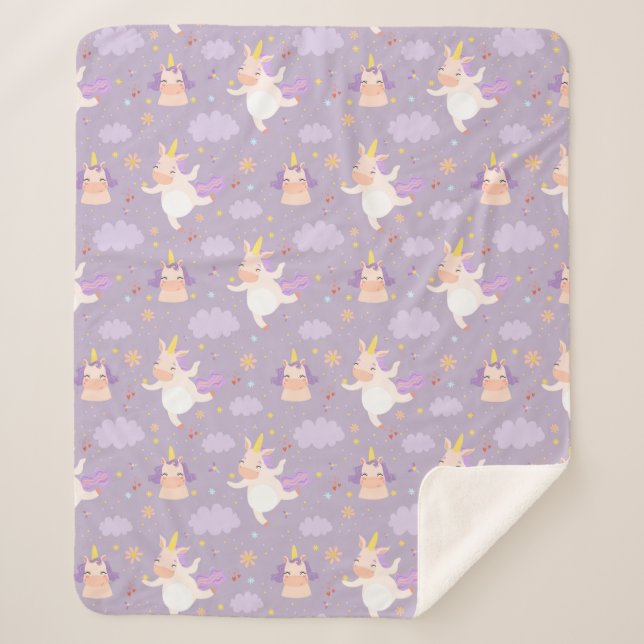 Couverture Sherpa Unicornes (Devant)