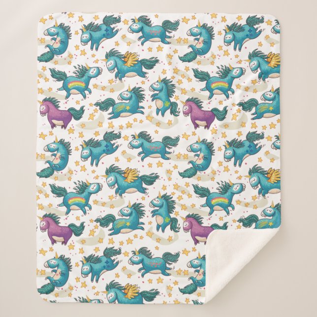 Couverture Sherpa Unicornes (Devant)