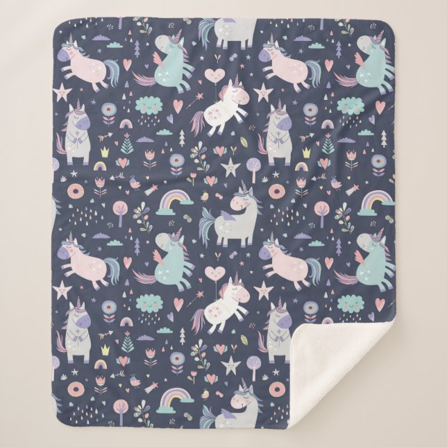 Couverture Sherpa Unicornes Sherpa Blanket (Devant)