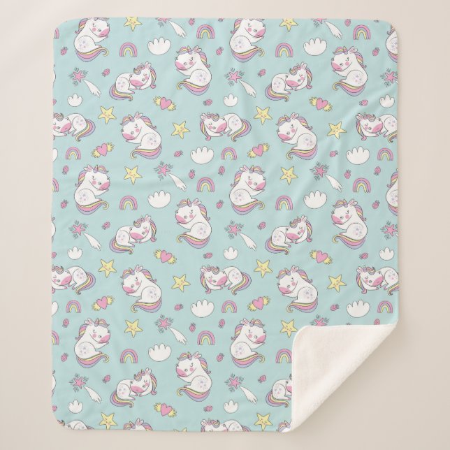 Couverture Sherpa Unicornes Sherpa Blanket (Devant)