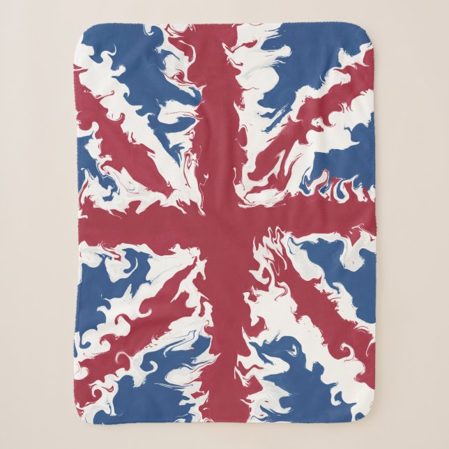 Couverture Sherpa Union Jack Liquid Art (Devant)