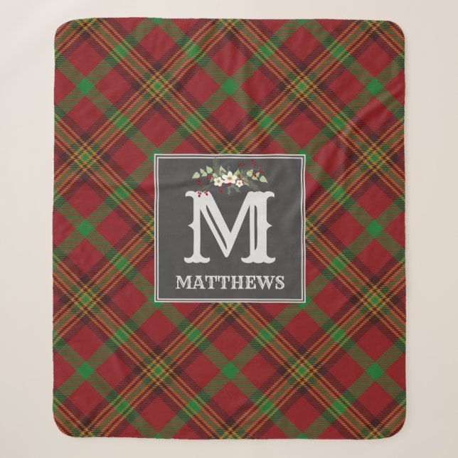 Couverture Sherpa Vacances de motif de famille de monogramme de (Devant)