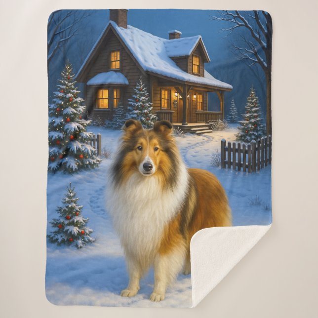 Couverture Sherpa Vacances Rough Collie  (Devant)