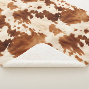Couverture Sherpa Vachette à crème Brown occidentale