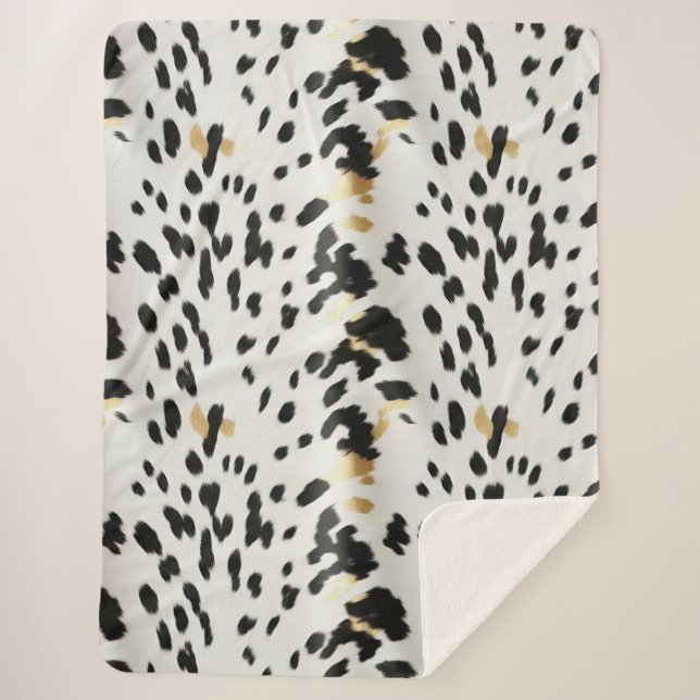 Couverture Sherpa Vachette blanche noire (Devant)