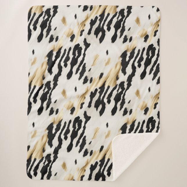 Couverture Sherpa Vachette blanche noire sud-ouest (Devant)