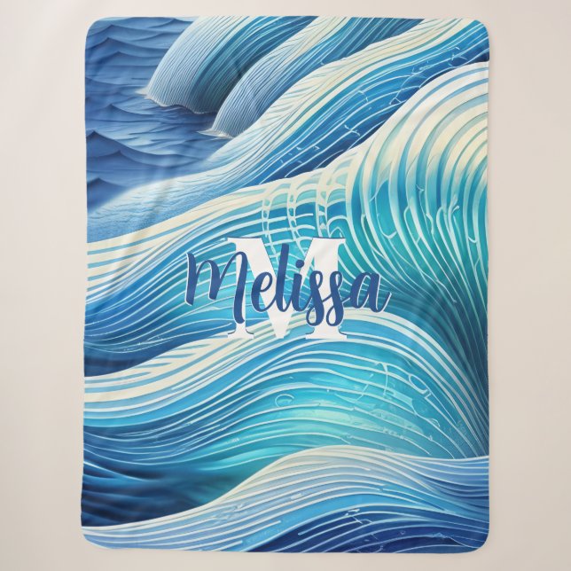 Couverture Sherpa Vague de plage (Devant)