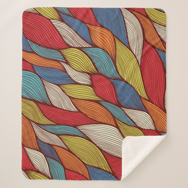 Couverture Sherpa Vagues à main : Arrière - plan Abstrait sans joint (Devant)