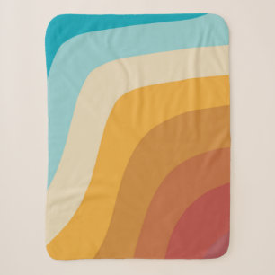 Couverture Sherpa Vagues Abstraites Arc-en-ciel coloré