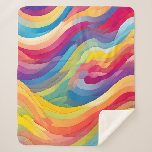 Couverture Sherpa Vagues arc-en-ciel (Devant)