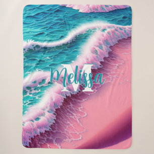 Couverture Sherpa Vagues estivales en rose II