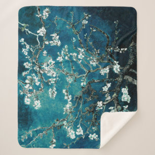 Couverture Sherpa Van Gogh Almond Blossoms : Turquoise foncé