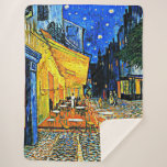 Couverture Sherpa Van Gogh - Terrasse Café<br><div class="desc">Cafe Terrace,  célèbre peinture de Vincent van Gogh</div>