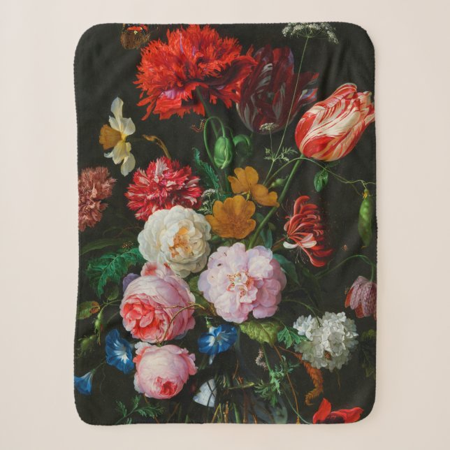 Couverture Sherpa Vase de verre avec des fleurs (Devant)