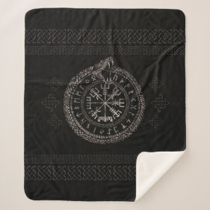 Couverture Sherpa Vegvisir avec Ouroboros et runes