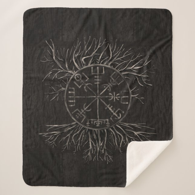 Couverture Sherpa Vegvisir et arbre de la vie Yggdrasil (Devant)