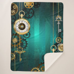 Couverture Sherpa Veille bijoux Steampunk sur un Arrière - plan vert