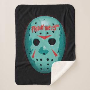 Couverture Sherpa Vendredi 13 Graphique de masque de hockey bleu