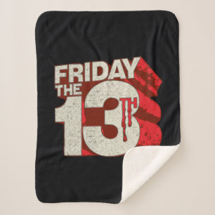 Couverture Sherpa Vendredi 13 Logo 3D empilé saignant