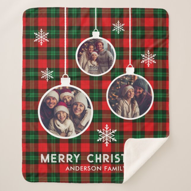 Couverture Sherpa Vérification de Buffalo à carreaux rouges et verts (Devant)