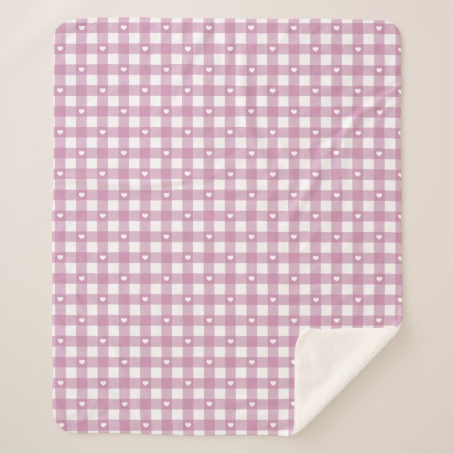 Couverture Sherpa Vérifications Magenta (Devant)