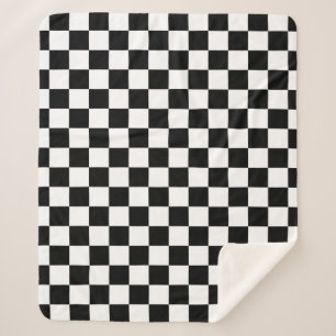 Couverture Sherpa Vérifier noir blanc À damiers Motif tableau de b