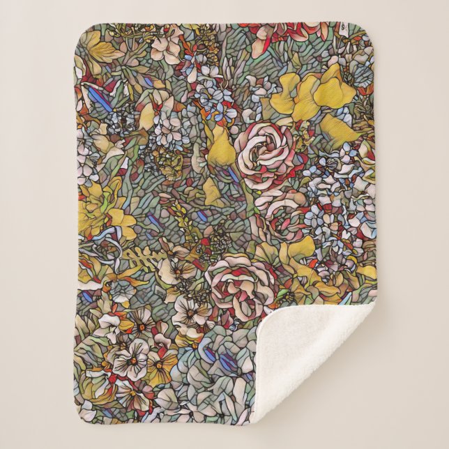 Couverture Sherpa Verre verni Botanique Floral (Devant)