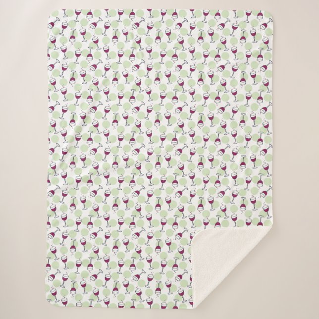 Couverture Sherpa Verre Wimsical Rouge Motif d'illustration (Devant)