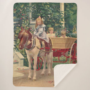 Couverture Sherpa vers 1910 enfants et charrue à cheval