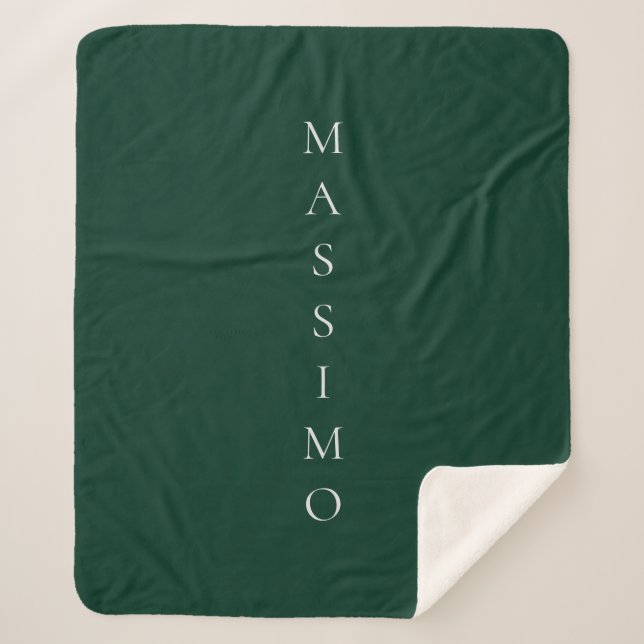 Couverture Sherpa Vert foncé Plain Élégant Casual Propre Nom (Devant)