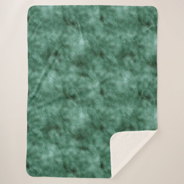 Couverture Sherpa Vert Turquoise de pin chic (Devant)