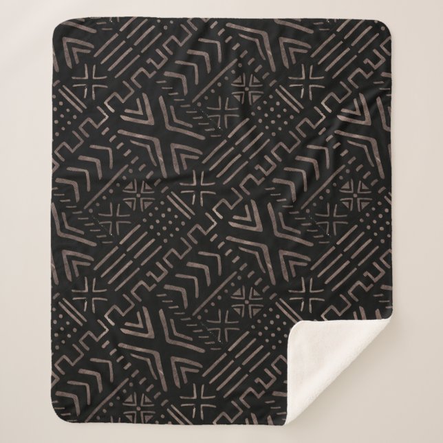 Couverture Sherpa Vêtements africains contemporains en boue Imprimer (Devant)