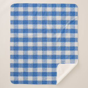 Couverture Sherpa Vêtements de table recouverts de blanc bleu.
