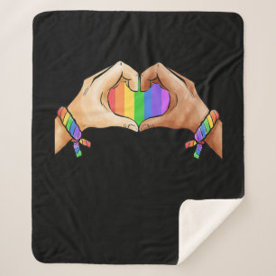Couverture Sherpa Vêtements gay pride LGBT Arc-en-ciel Coeur Unicor