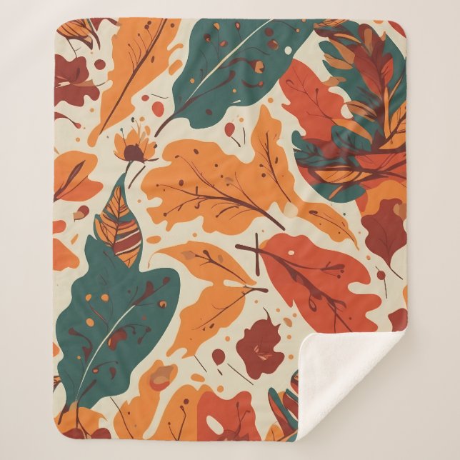 Couverture Sherpa Vibes Boho d'automne : Tapisserie captivante de Fe (Devant)