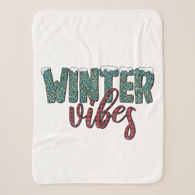Couverture Sherpa Vibes d'hiver de Noël (Devant)