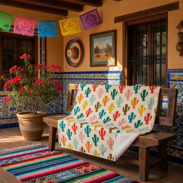 Couverture Sherpa Vibrant Desert Botanical Throw Blanket  (Créateur téléchargé)