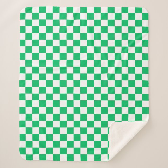 Couverture Sherpa Vichy vert classique  (Devant)